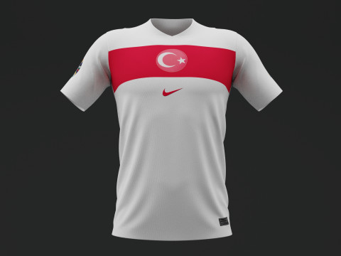 Turkiye 2024 Away Jersey Modèle 3D