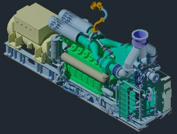 gas engine jms 612 gs-nl 3D Model .c4d .max .obj .3ds .fbx .stl .blend