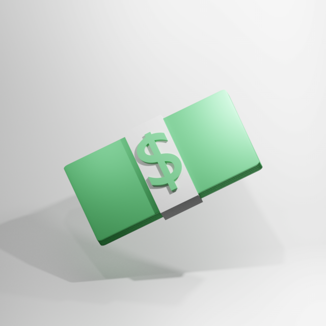 money dollar icon 3D 模型 .c4d .max .obj .3ds .fbx .stl .blend