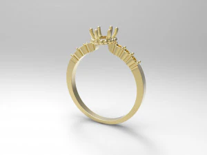 ring oval gem 3D Model