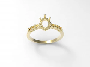 ring oval gem 3D Model