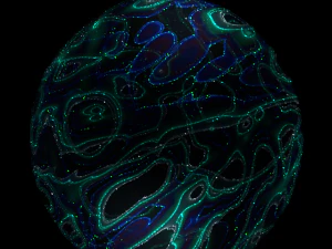 具有银河效应的球体 3D 模型