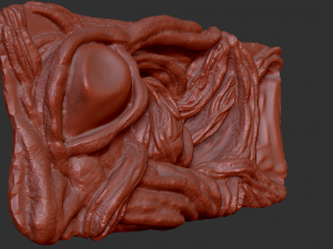 scary monster engraving Model 3D