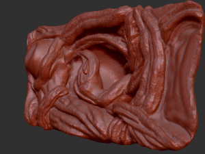 scary monster engraving Model 3D