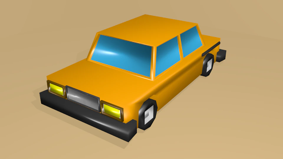 low poly car 3D Model .c4d .max .obj .3ds .fbx .stl .blend 