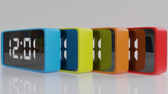 modern digital alarm clock Model 3D .c4d .max .obj .3ds .fbx .stl .blend 