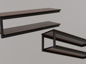 wooden shelves 3D मॉडल