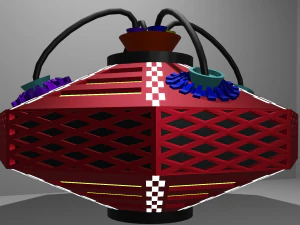 Metallroboter mit Dr&auml;hten 3D Modell