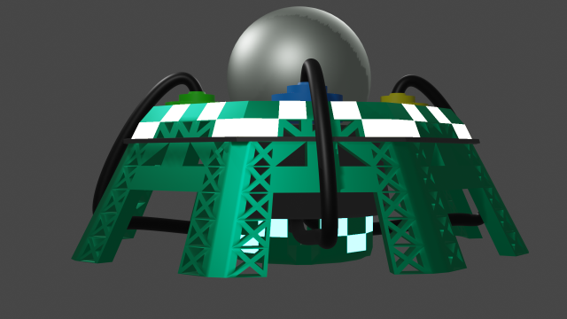 green robot with wires 3D Model .c4d .max .obj .3ds .fbx .stl .blend 