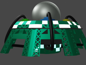 green robot with wires Modelo 3D