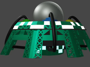 robô verde com fios Modelo 3D