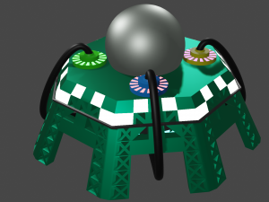 green robot with wires 3D Model