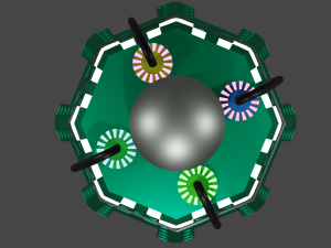 green robot with wires 3D Model