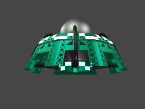 green robot with wires 3D Model