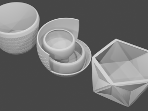 creative flower pot 3 pieces 3D Model