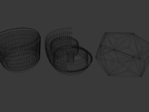 creative flower pot 3 pieces 3D Model