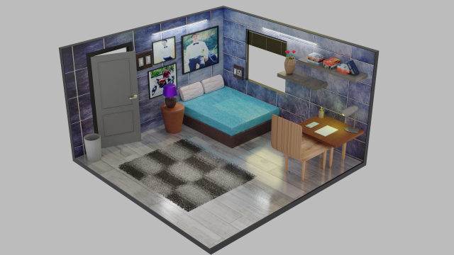isometric 3d room 3Dモデル .c4d .max .obj .3ds .fbx .stl .blend 