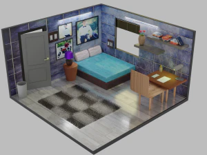 아이소메트릭 3d 방 3D 모델