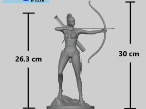Girl archer 3D Print Model