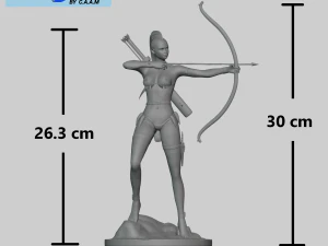 Girl archer 3D Print Model
