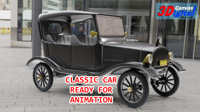 Classic car for animation 3D Модель .c4d .max .obj .3ds .fbx .stl .blend 