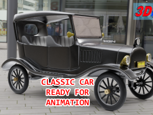 Classic car for animation 3D Model