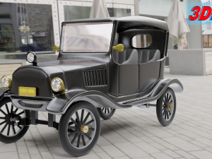 Classic car for animation 3D Модель