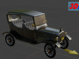 Classic car for animation 3D Модель