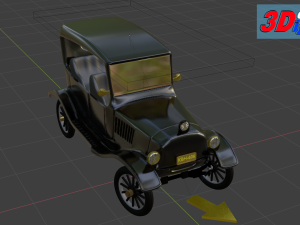 Classic car for animation 3D Модель