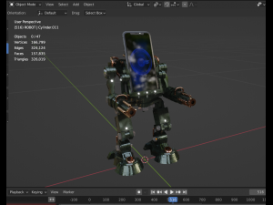 MILITARY ROBOT FOR SMARTPHONE ANIMATION Modello 3D