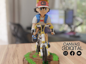 ASH AND PIKACHU - POKEMON 3D प्रिंट मॉडल