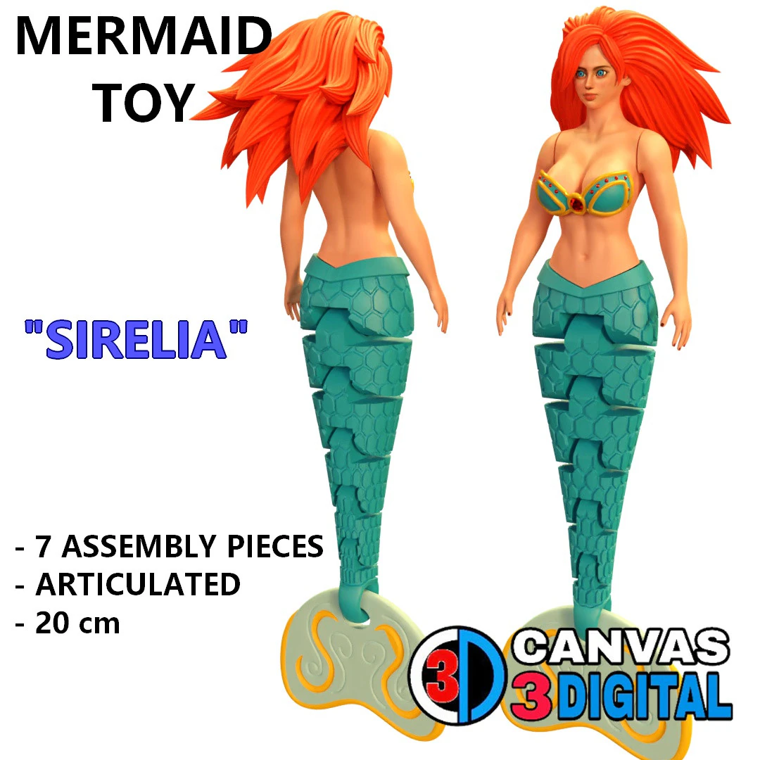 MERMAID TOY 3D Print Model .c4d .max .obj .3ds .fbx .stl .blend 