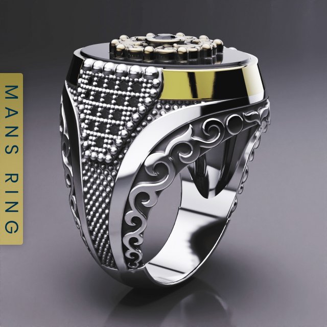 turkish mens ring 3d print model Modelo de impresión 3D .c4d .max .obj .3ds .fbx .stl .blend 