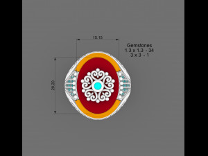 turkish mens ring 3d print model Modelo de impresión 3D
