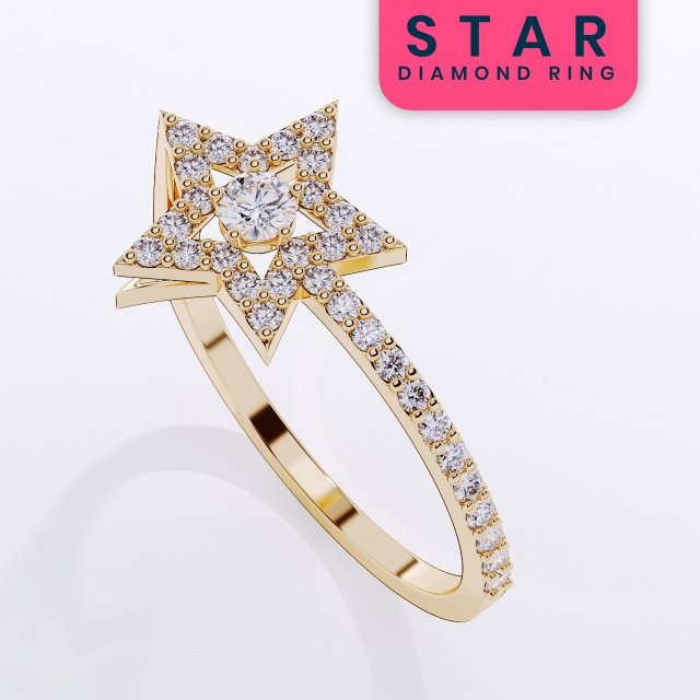 star diamond ring 3d print model Modelo de Impressão 3D .c4d .max .obj .3ds .fbx .stl .blend 