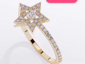 star diamond ring 3d print model 3D Print Model