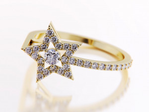 star diamond ring 3d print model Modelo de Impressão 3D