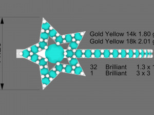 star diamond ring 3d print model Modelo de Impressão 3D