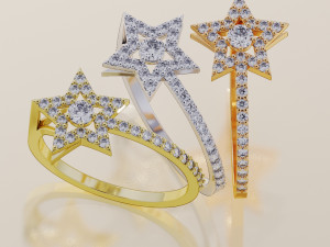 star diamond ring 3d print model Modelo de Impressão 3D