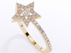 star diamond ring 3d print model Modelo de Impressão 3D