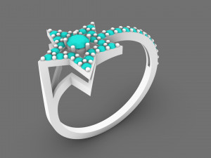 star diamond ring 3d print model Modelo de Impressão 3D