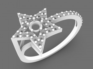 star diamond ring 3d print model Modelo de Impressão 3D