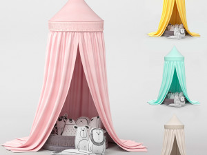 bed canopy boho maxi vanilla 3D Model