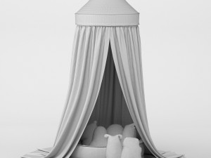 bed canopy boho maxi vanilla 3D Model