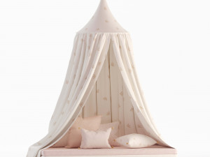 sleeping collection of canopies mattresses and pillows 3D Model