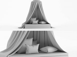 sleeping collection of canopies mattresses and pillows 3D Model