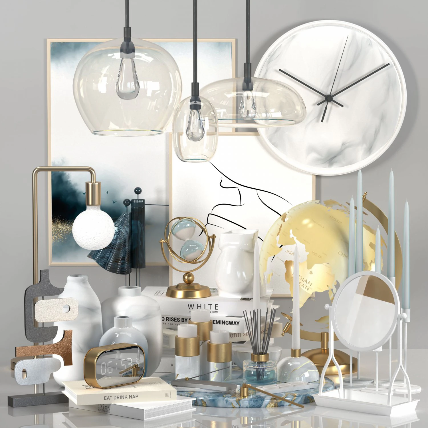 decorative set vol100 3D Model .c4d .max .obj .3ds .fbx .stl .blend 