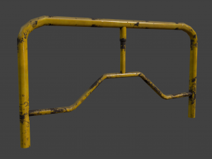 industrial fence game ready 3D Model