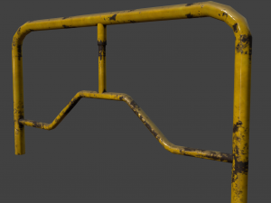industrial fence game ready 3D Model