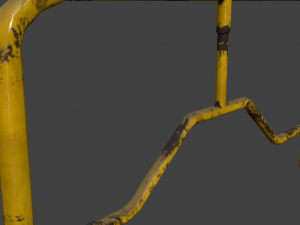 industrial fence game ready 3D Model